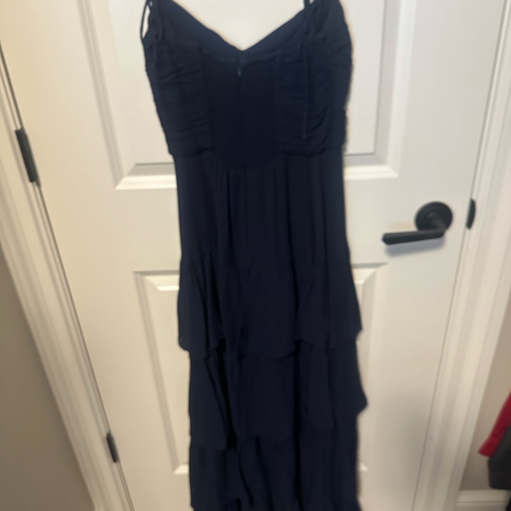 Reformation Navy Tiered Maxi Dress